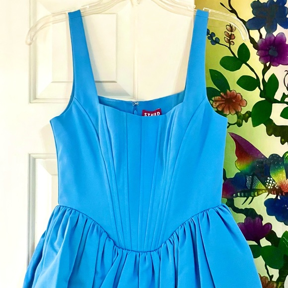 🌺🎉HP🎉🌺 NWT Staud Landscape Mini Dress Azure - Picture 12 of 16